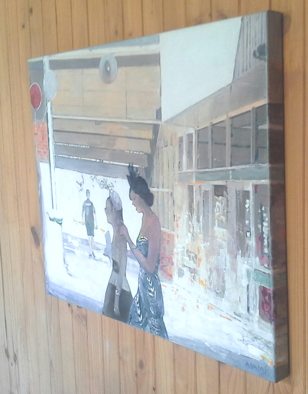 Acrylic Painting by Jeanette Adams titled Retro Girls The Last Text