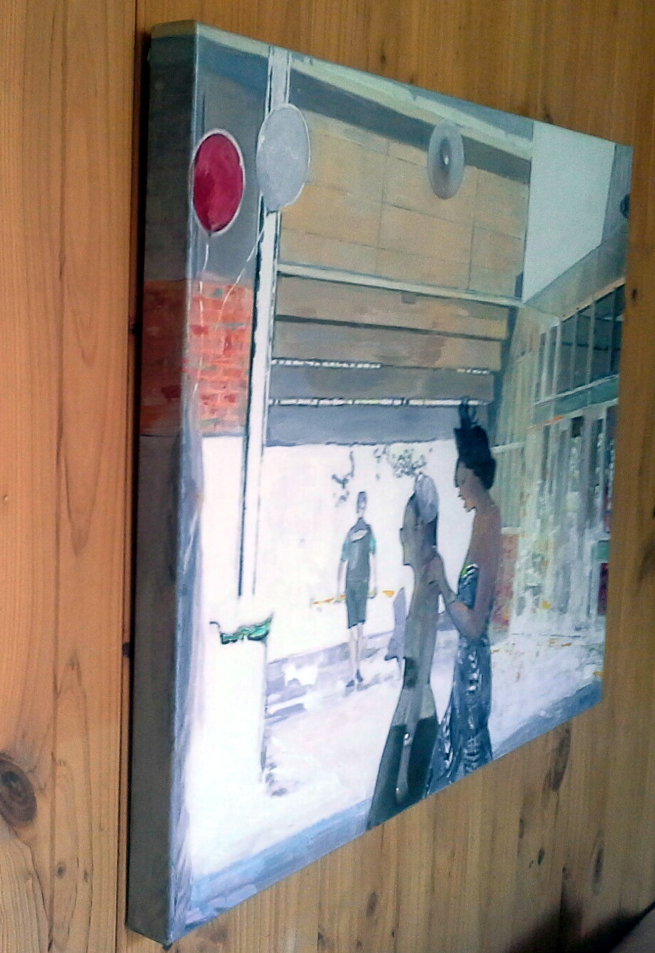 Acrylic Painting by Jeanette Adams titled Retro Girls The Last Text