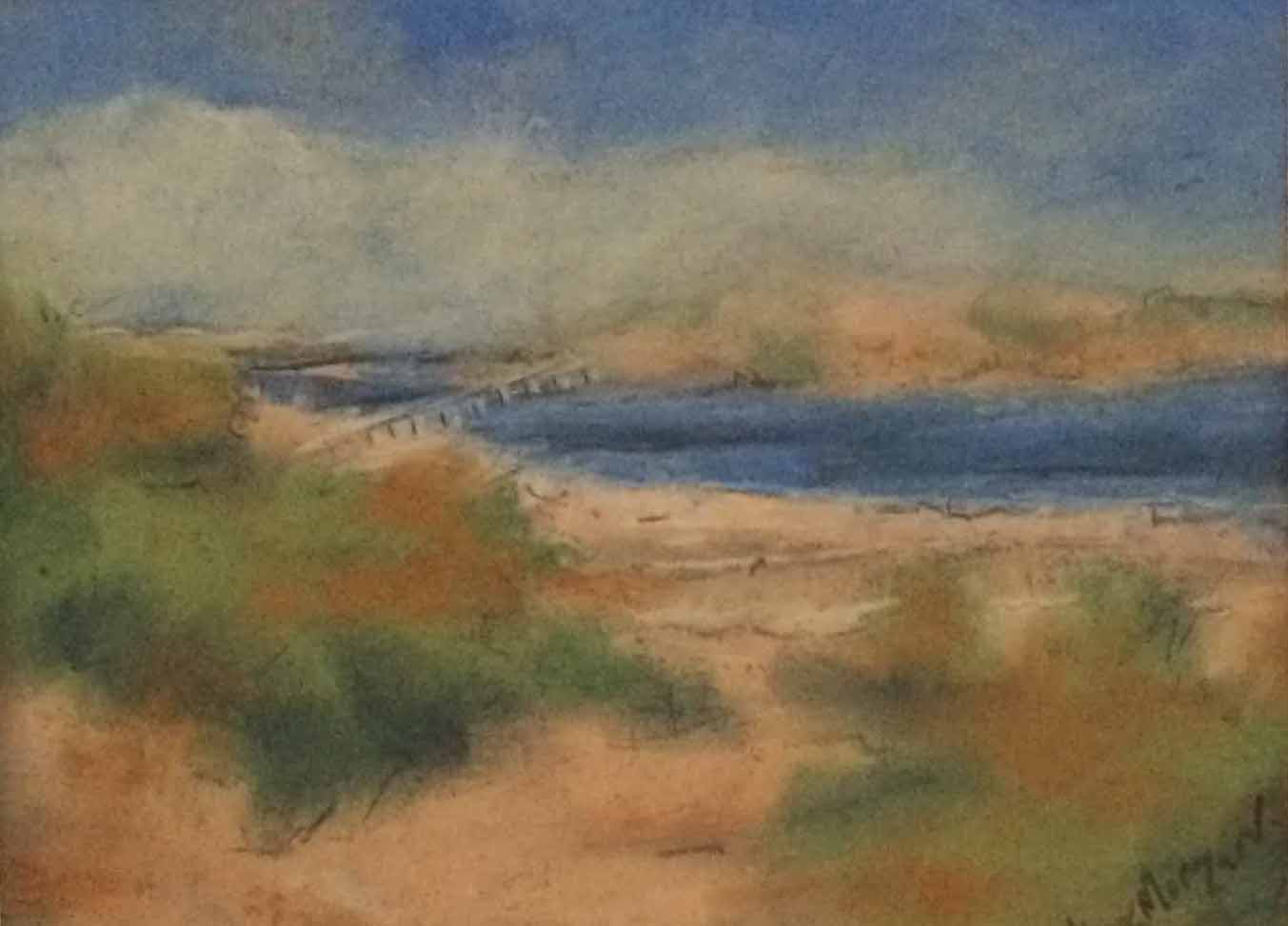 Pastel Painting by Margaret Morgan-Watkins titled At the Beach, Victor Harbour SA