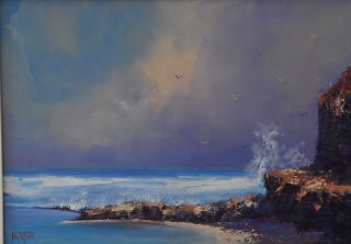 Oil Painting by Heinz Fickler titled Sorrento back Beach #2