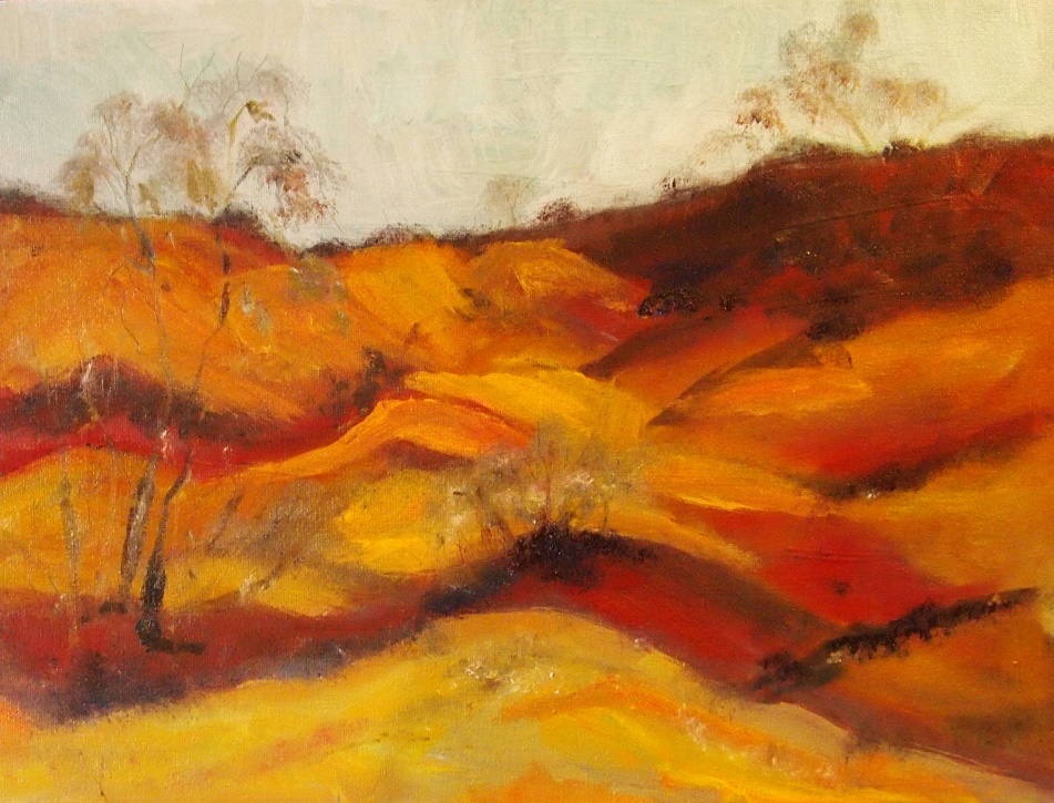 Oil Painting by Margaret Morgan-Watkins titled The Pink Cliffs Heathcote