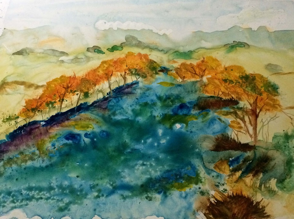 Watercolour Painting by Margaret Morgan-Watkins titled Jamieson River