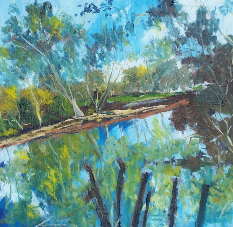 Oil Painting by Margaret Morgan-Watkins titled Goulburn River Seymour