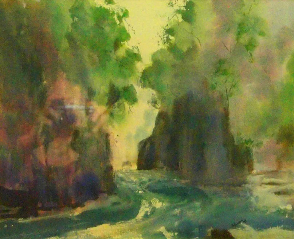 Watercolour Painting by Margaret Morgan-Watkins titled The Franklin River Tasmania