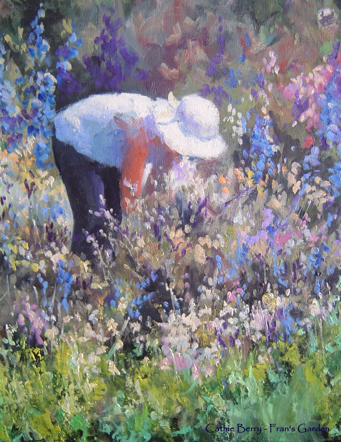 Oil Painting by Cathie Berry titled Fran's Garden