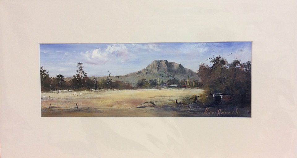 Acrylic Painting by Keri Adcock titled Warm Skies Hanging Rock