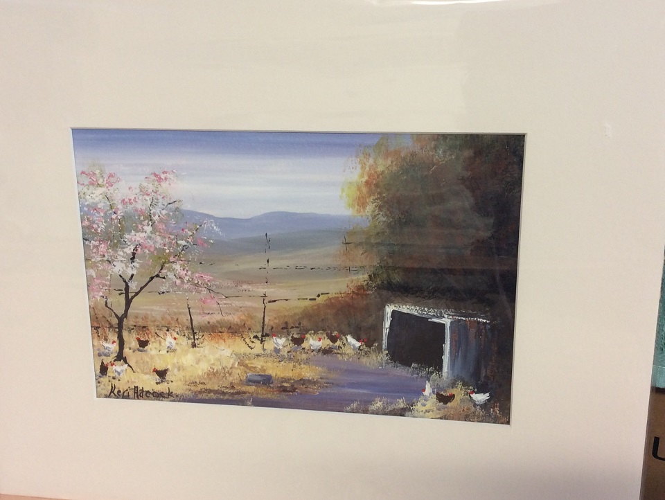 Acrylic Painting by Keri Adcock titled Chook Yard