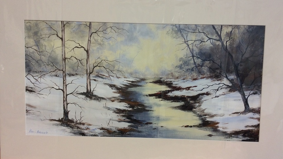 Acrylic Painting by Keri Adcock titled Snowy Creek