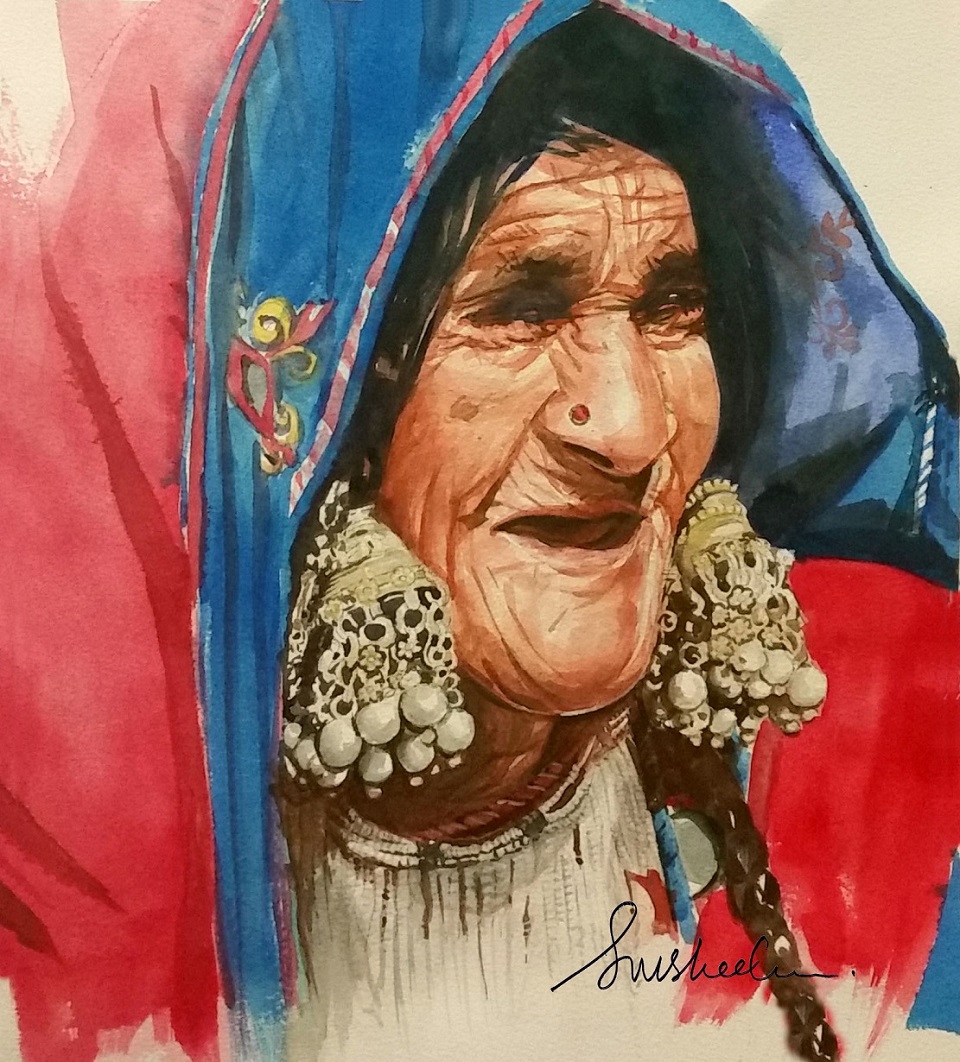 Watercolour Painting by Susheela Giri titled "Legecy"