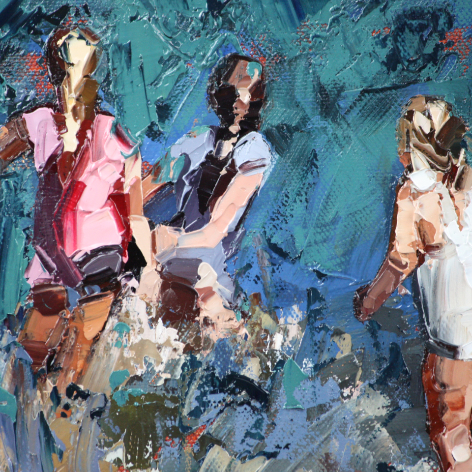 Oil Painting by Claire McCall titled Braving The Waves VI