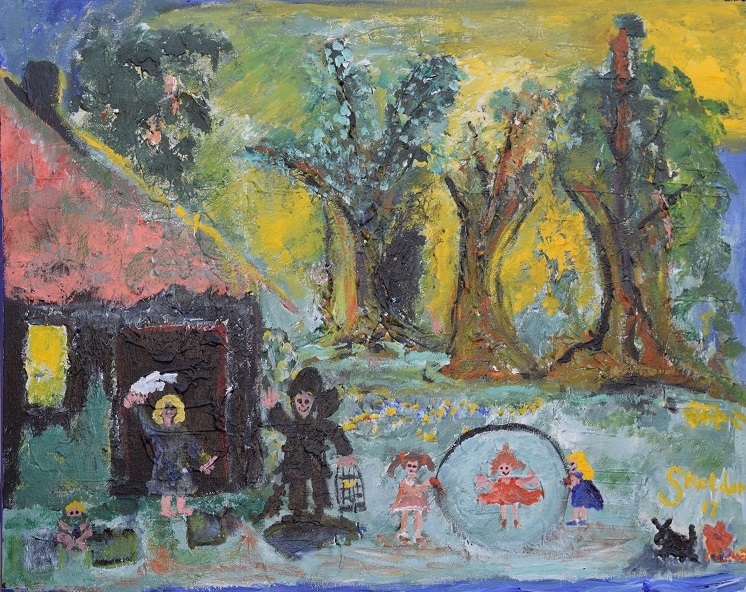 Acrylic Painting by Sonja Keldor-Gudiksen titled Coal Miners Farewell