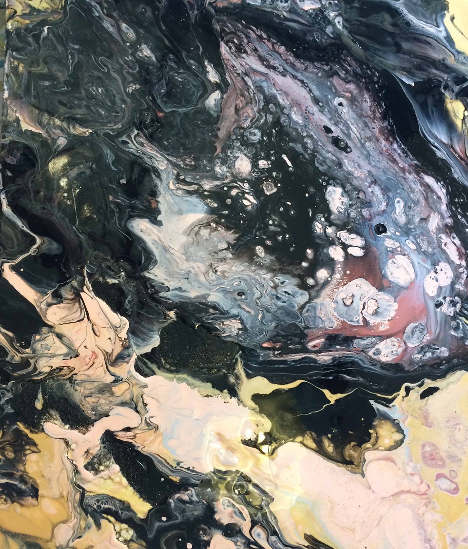 Mixed Media Painting by Margaret Morgan-Watkins titled The Earth Moved and the Heavens Opened Up