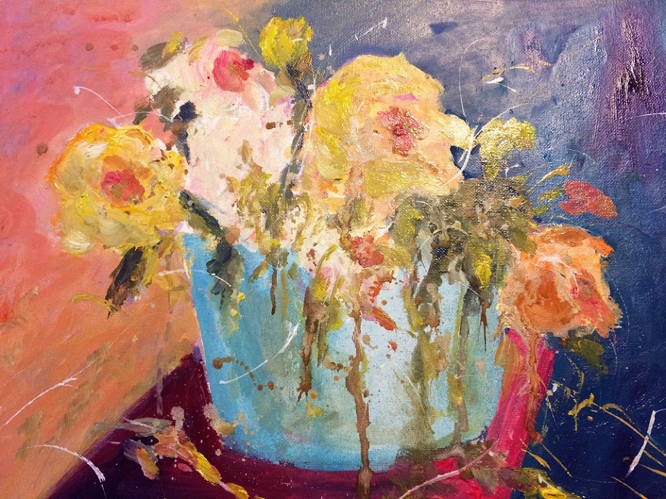 Water soluble Oil Painting by Margaret Morgan Watkins titled Only Roses