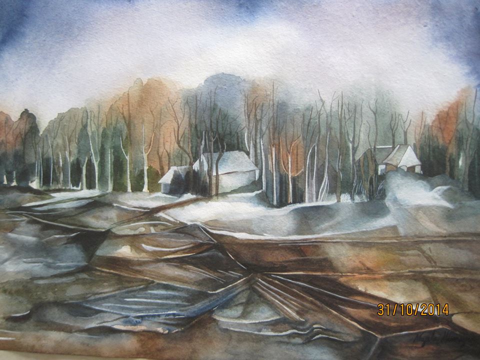 Watercolour Painting by Nayela Humayra titled Winter and nature