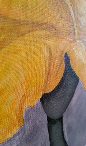 Acrylic Painting by Julie-Anne Gatehouse titled Yellow Rose