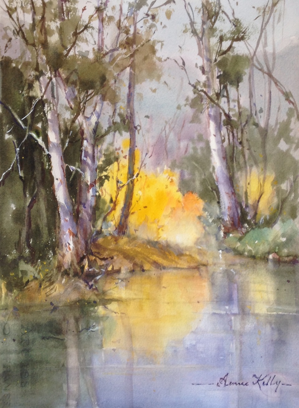 Watercolour Painting by Annee Kelly titled Magical corner in the Autumn