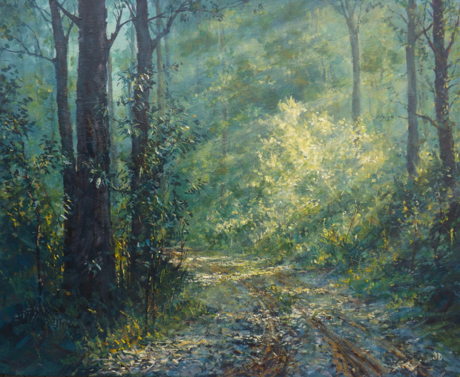 Acrylic Painting by John Duncan titled Wattle Grove