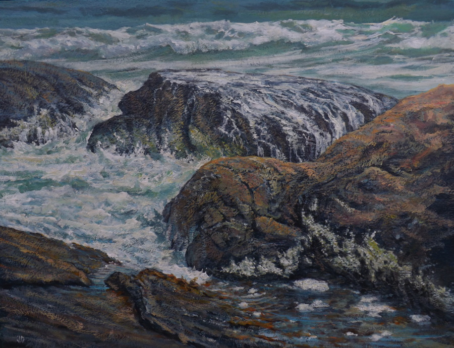 Acrylic Painting by John Duncan titled Rock Pool