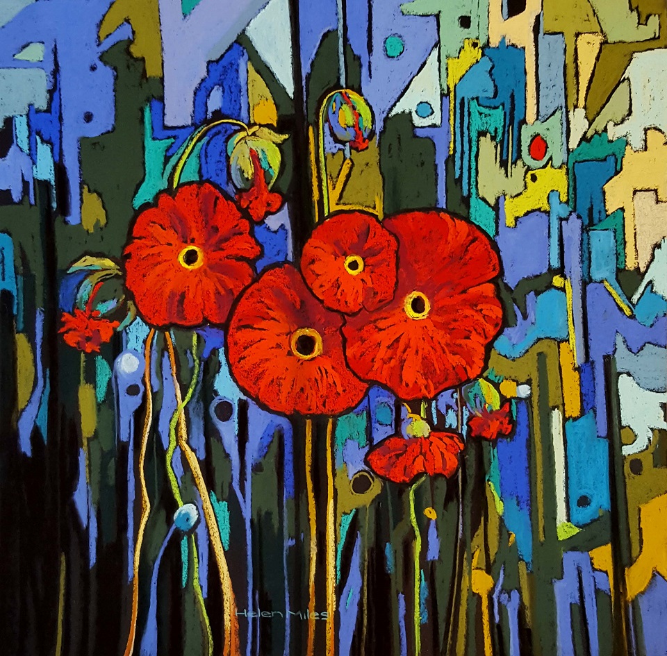 Pastel Painting by Helen Miles titled Red Rendition