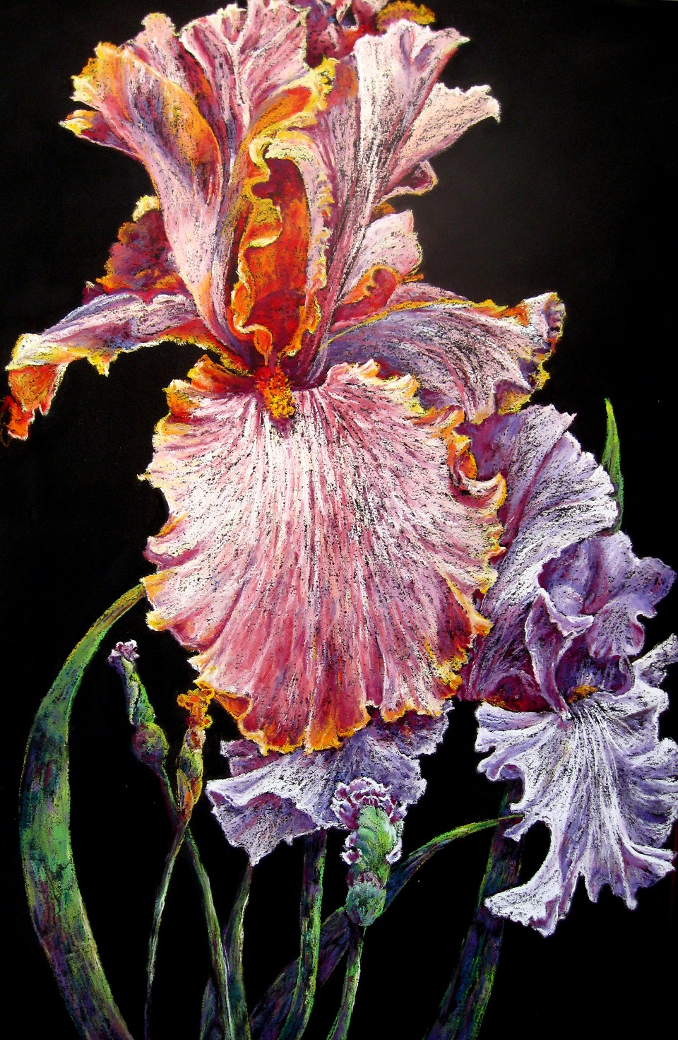 Pastel Painting by Helen Miles titled Heads Above the Rest