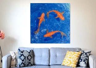 Acrylic Painting by Julie-Anne Gatehouse titled Gold Fish