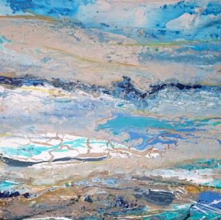 An Acrylic painting by William Holt in the Abstract style  with main colour being Blue and titled Excel