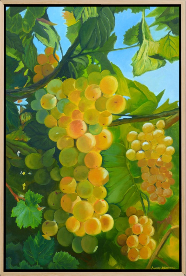 Oil Painting by Lindsay Kilminster titled White Wine Grapes