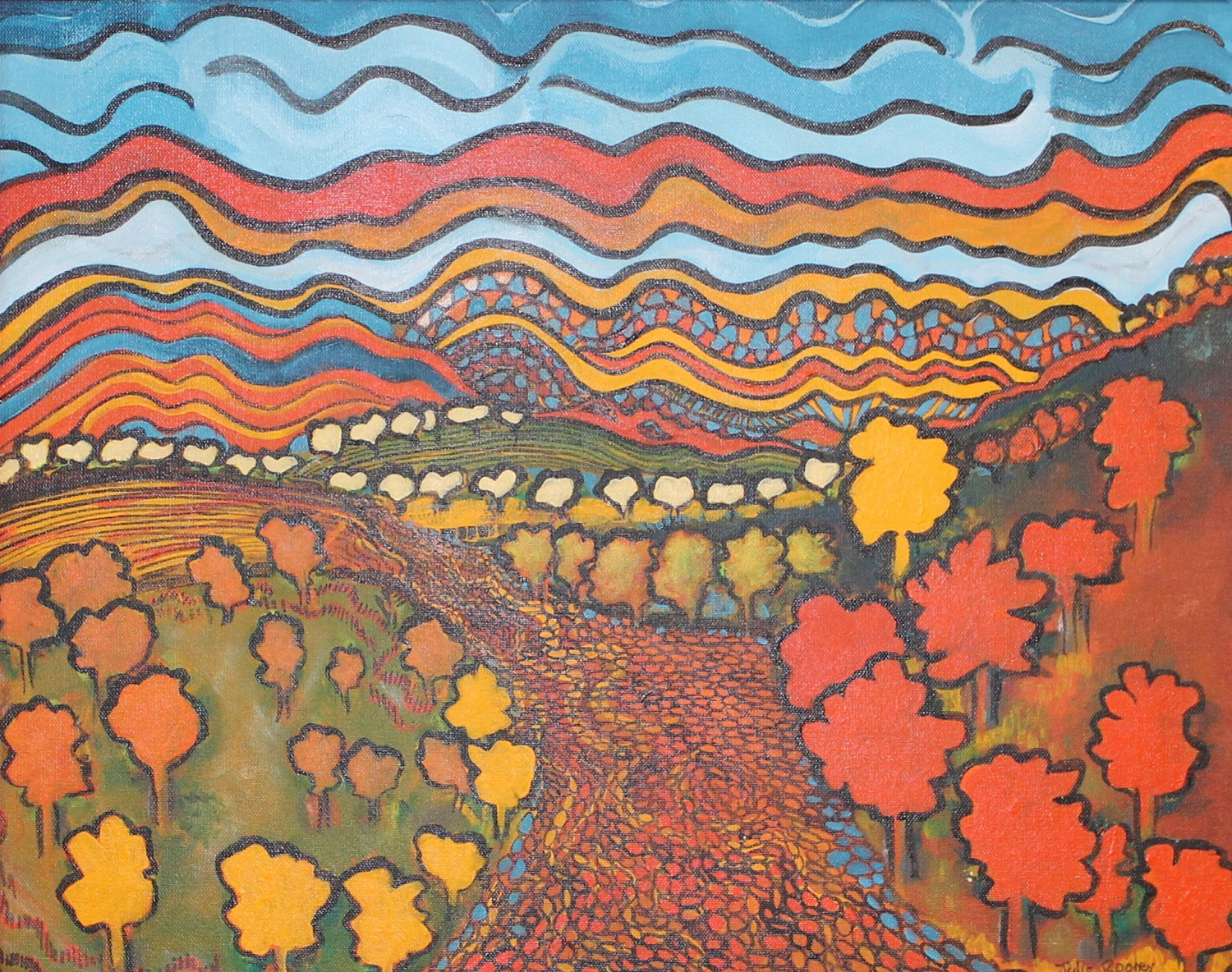 Acrylic Painting by Julie Rooney titled Dreamtime
