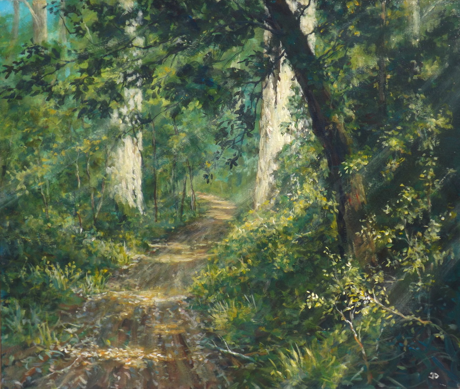 Acrylic Painting by John Duncan titled Cycle Track