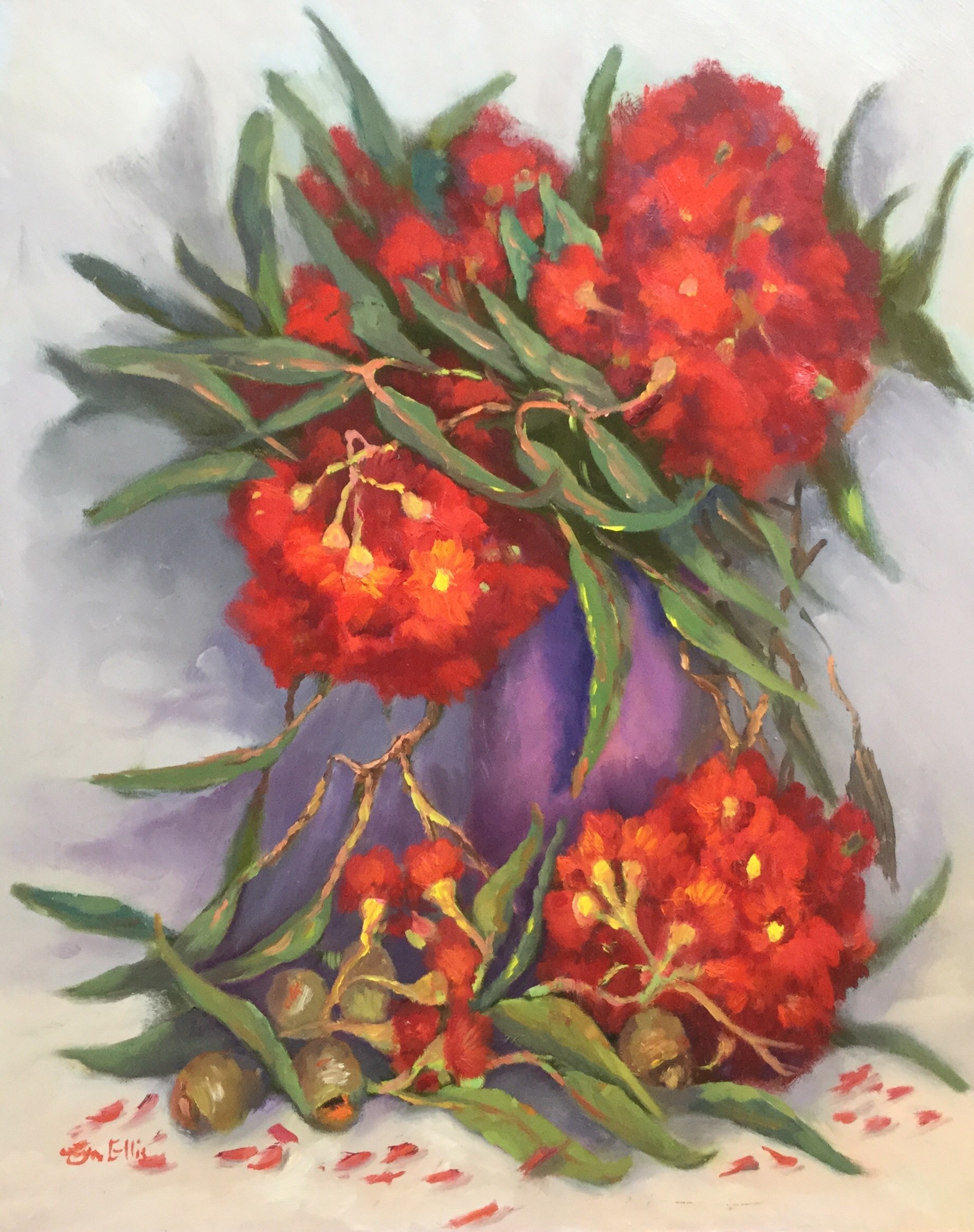 Oil Painting by Lyn Ellis titled Gum Blossom 2