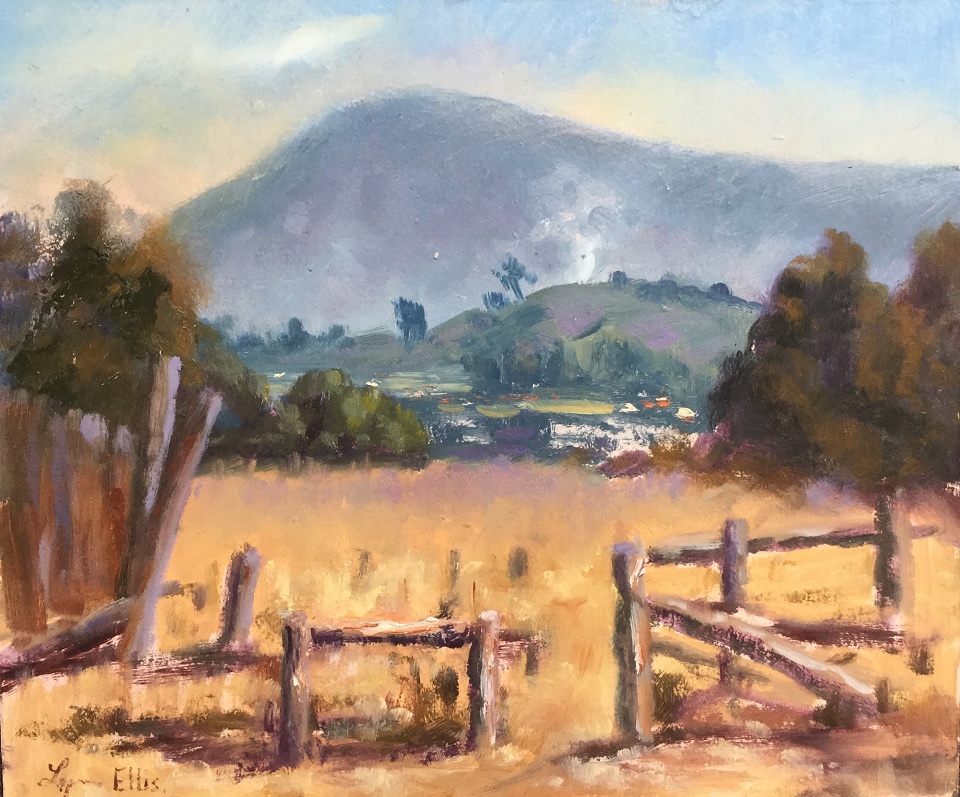 Oil Painting by Lyn Ellis titled Landscape, Macedon Ranges