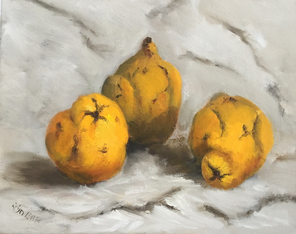Oil Painting by Lyn Ellis titled Quinces 2