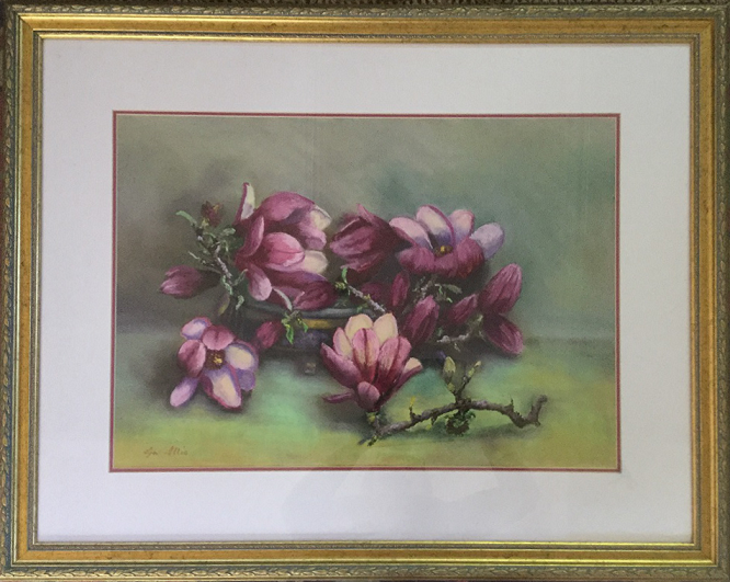 Pastel Painting by Lyn Ellis titled Magnolias