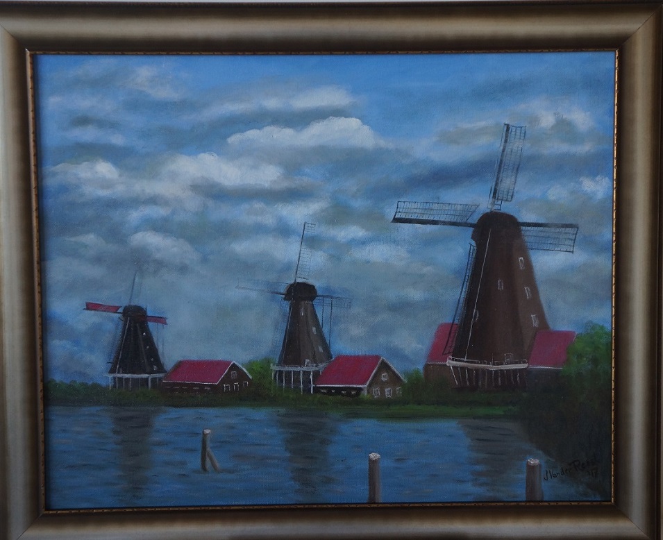 Oil Painting by John Vander Reest titled The Three Windmills