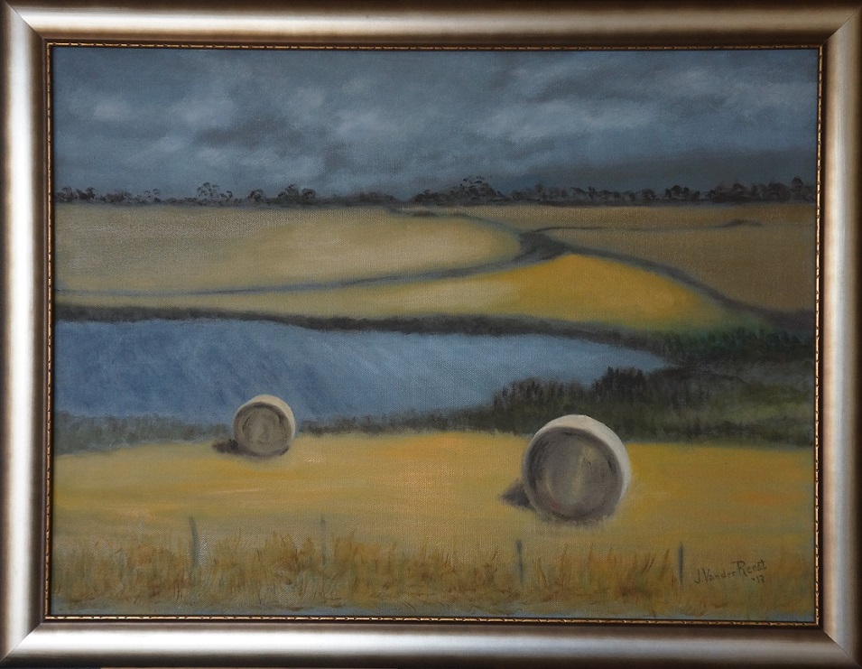 Oil Painting by John Vander Reest titled Hay Bales