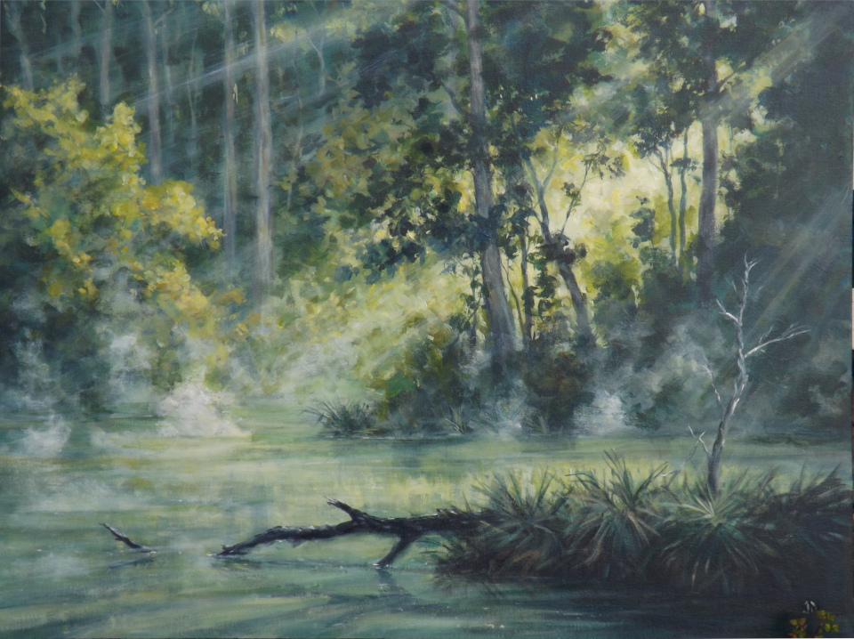 Acrylic Painting by John Duncan titled Mist On The Lefroy