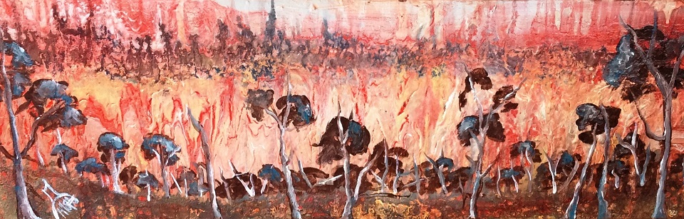 Mixed Media Painting by June McCotter titled Hot Land