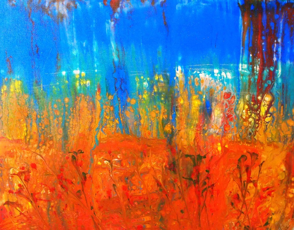 Acrylic Painting by Margaret Morgan Watkins titled Wild Poppies