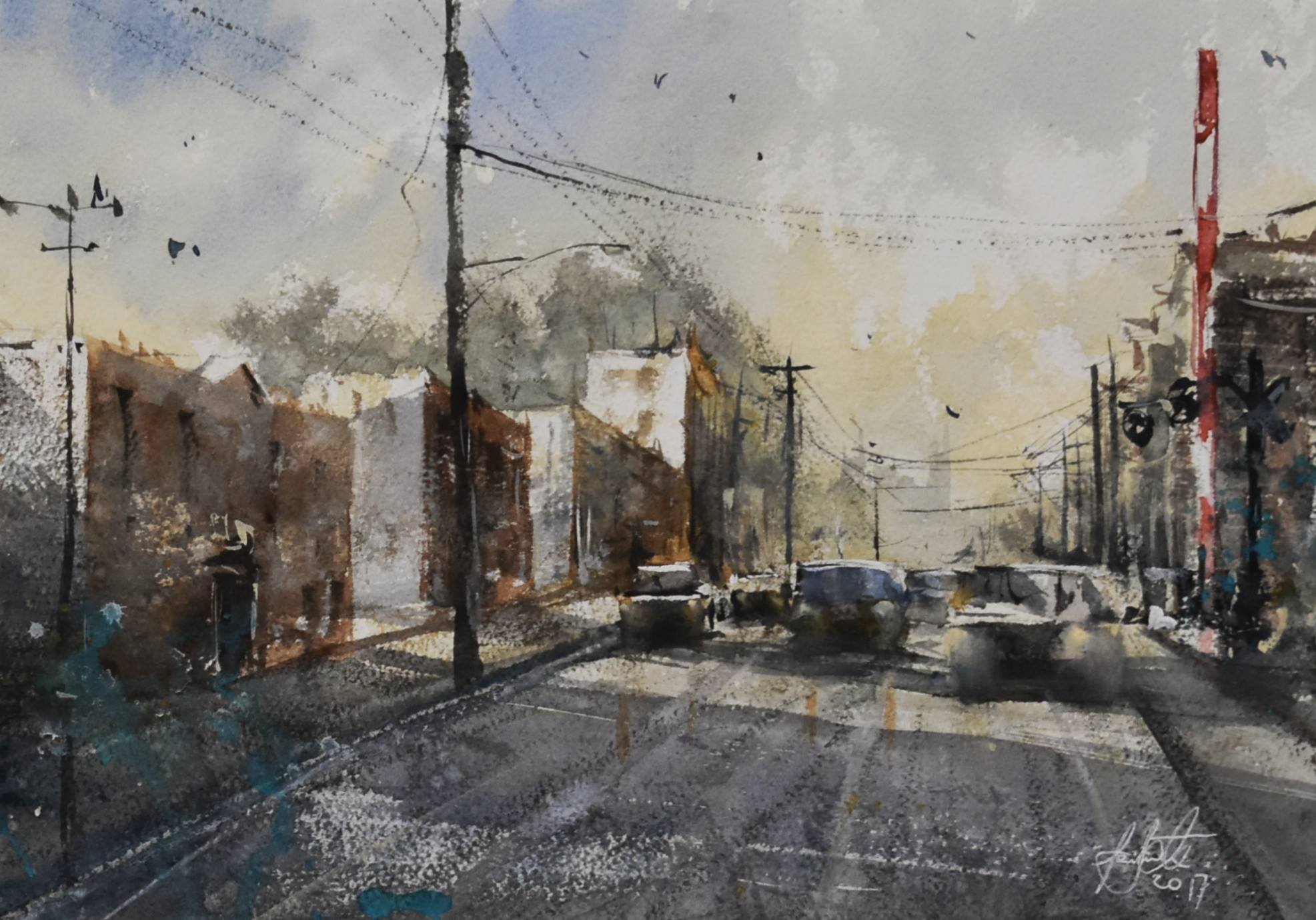 Watercolour Painting by Tony White titled Suburban Light