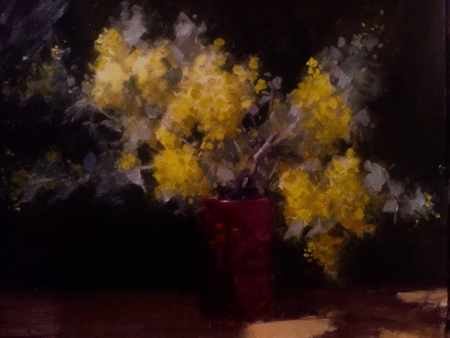Oil Painting by Don James titled Early Wattle 2018