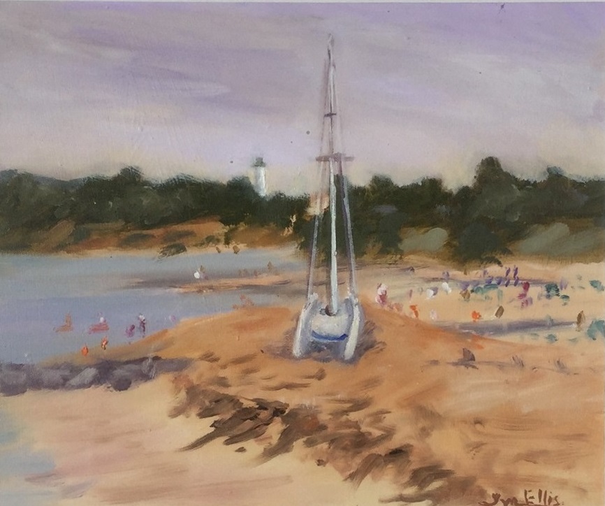 Oil Painting by Lyn Ellis titled Summer Sailing at Point Lonsdale