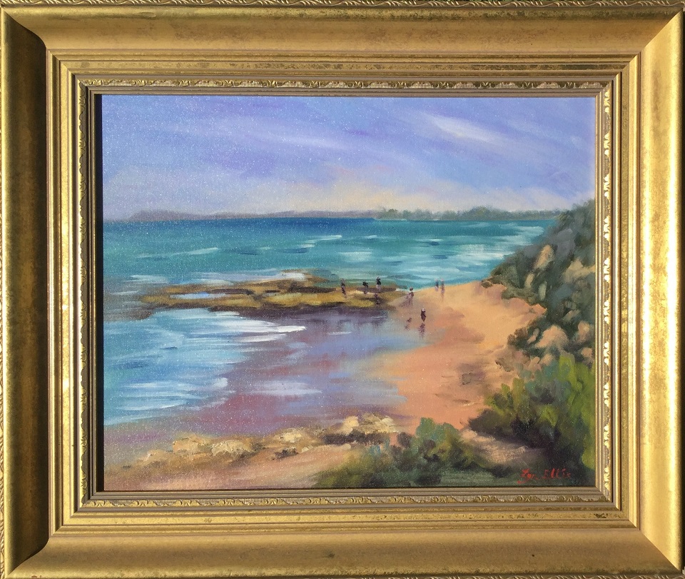 Oil Painting by Lyn Ellis titled Back Beach at Point Lonsdale