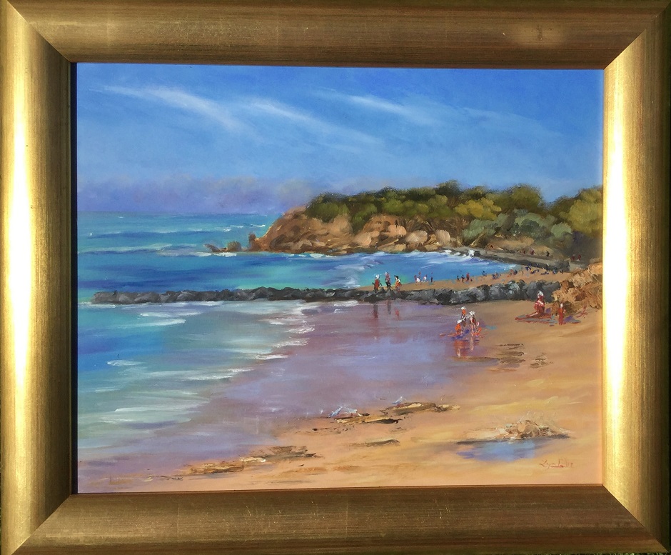 Oil Painting by Lyn Ellis titled Summer Fun at Point Lonsdale