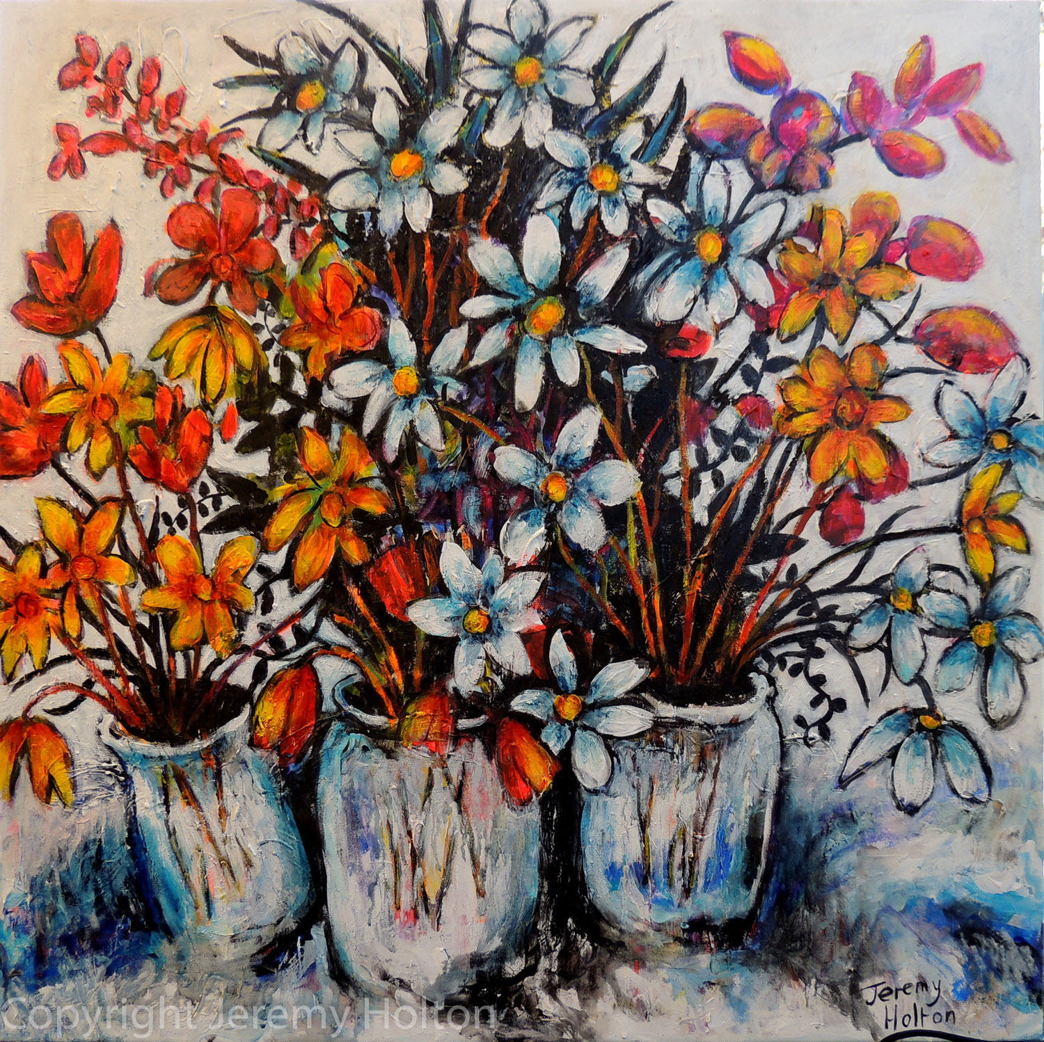 Oil Painting by Jeremy Holton titled Crescendo of flowers