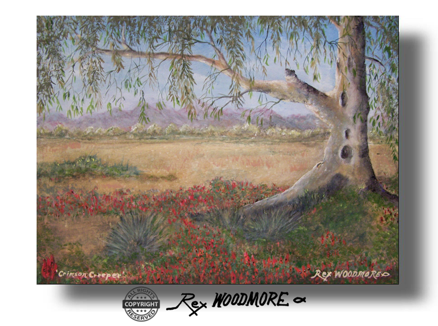 Acrylic Painting by Rex Woodmore titled Crimson Creeper