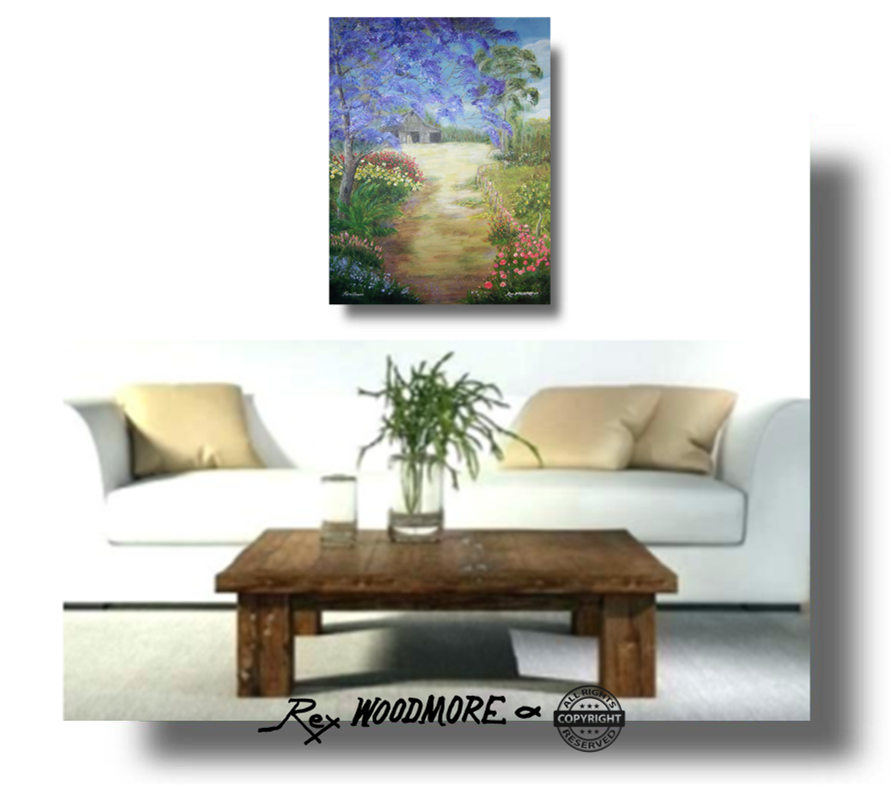 Acrylic Painting by Rex Woodmore titled Farm Flowers