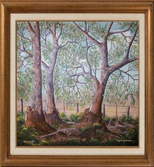 Acrylic Painting by Rex Woodmore titled Three Trees
