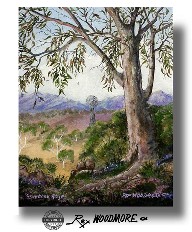 Acrylic Painting by Rex Woodmore titled Gumtree Gaze