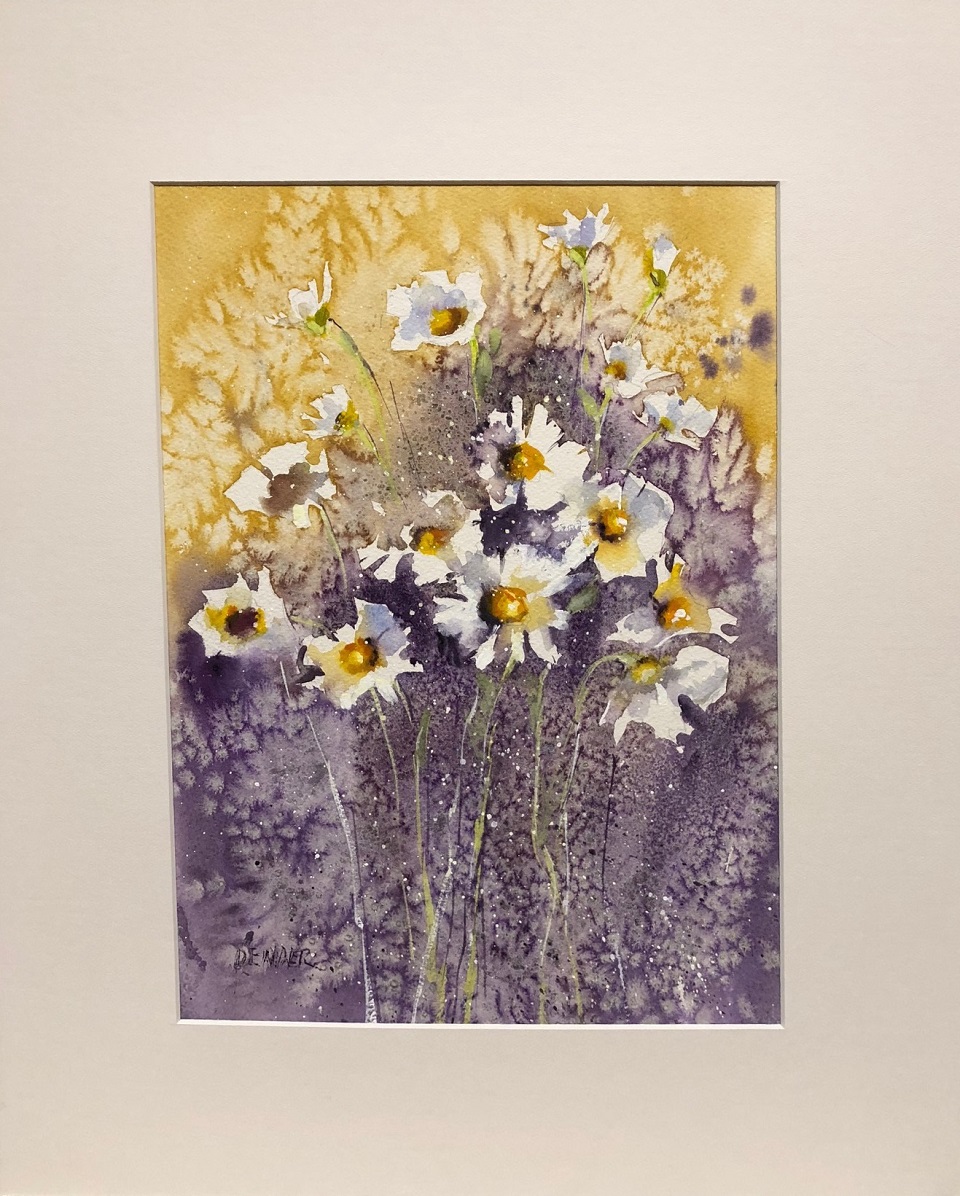 Watercolour Painting by Joan Denner titled Daisies