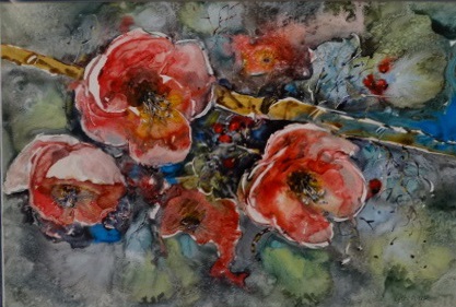 Watercolour Painting by Joan Denner titled Pink Petals